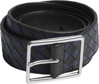 Bottega Veneta Navy Blue Signature Textured Belt