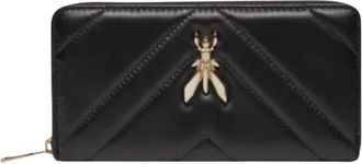 Patrizia Pepe Fly Trapunta Zip Around Portemonnee - Dames - Portefeuilles - Zwart - ONE Size - Leer - Accessoires
