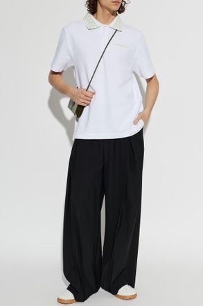 Casablanca Wool Trousers With Pleats, Mens, Black