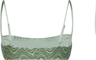 MC2 Saint Barth Womens Bralette Bikini Top Sadie Green Sequin Viscose Swimwear Sea Clothing