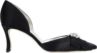 Manolo Blahnik Schoenen, Dames, Zwart, 38 EU, Satijn, Apidosa 70 Versierde Satijnen Pumps