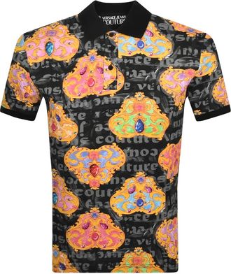 Versace Jeans Couture Polo con stampa Barocco - Nero