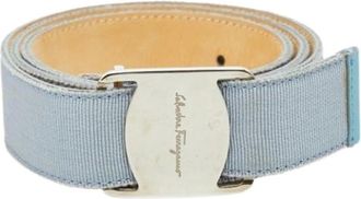 Ferragamo Pre-owned Fabric Belt - female - Salvatore Ferragamo Pre-owned - Vintage Belts - Blue - ONE SIZE - Pre-owned