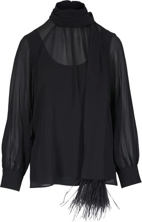 Akris Blusa con fiocco - Nero