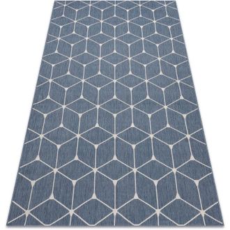 RugsX Rugsx - Carpet flat 48721/591 sisal - 3d cube blue blue 160x230 cm