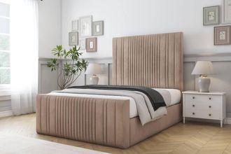 Comfort Beds The Foxy Naples Bed Frame With Mattress-50 Upholstered in Light Brown | Size: Single