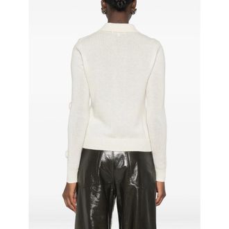 Stine Goya Snail-Motif Wool-Cashmere Cardigan - White