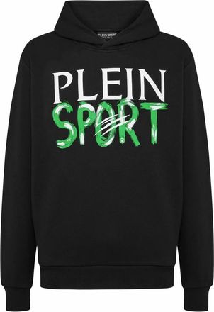 Plein Sport Hoodie Sweatshirt - Heren - Sportshirts - Zwart - 3XL - Katoen - Fitness