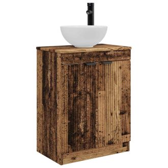vidaXL Vanidad De Ba&ntilde;o Con Lavabo Madera Envejecida 54 X 35 X 83 Cm Vidaxl