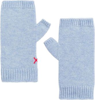 Chinti and Parker ribbed fingerless gloves - women - Cashmere/Wool - One Size - Blue