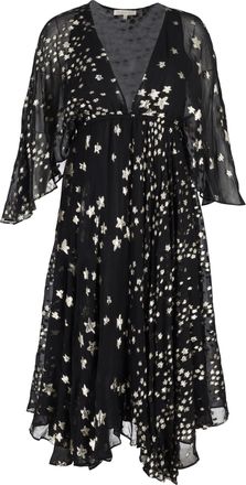 LoveShackFancy Solana Midi Dress in Black Silk