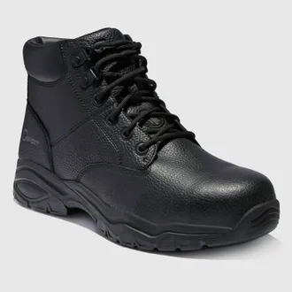 Skechers Mens Elton Steel Toe Leather Work Boot In Black