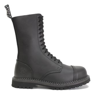 Grinders Herald Leather Unisex Casual Boots - UK 4 - US 6.5 Women / 5 Men - EU 38 - Black - Size:UK 4