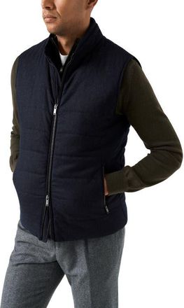Eton Quilted Wool Vest in Navy at Nordstrom, Size Xx-Large
