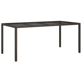 Berkfield Home Garden Dining Table Brown 190x90x75 cm Poly Rattan | Size: 190 x 90 x 75 cm