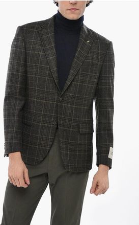 Corneliani CC COLLECTION Check RIGHT 2 Button Blazer with Breast Pocket size 52