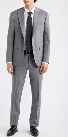 Jack Victor Exprit Dark Light Grey M&eacute;lange Wool Suit at Nordstrom, Size 44 Regular