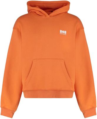 Nahmias Katoenen Hoodie met Ribdetails - Heren - Hoodies - Oranje - XL - Katoen - Hoodies & sweatvesten