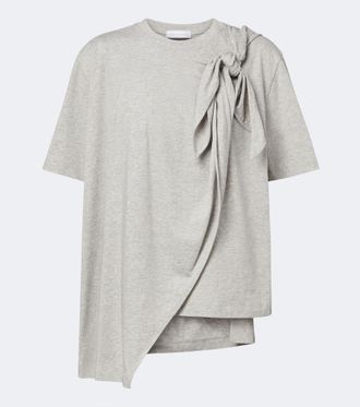 Stella McCartney Draped asymmetric cotton jersey top
