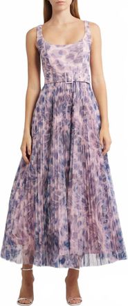 Hutch Pleated Sleeveless Fit & Flare Cocktail Dress In Purple