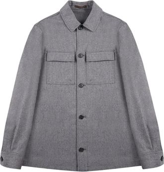 Slowear Surchemise Flanelle - Heren - Zomerjassen - Grijs - XL - Wol - Jassen