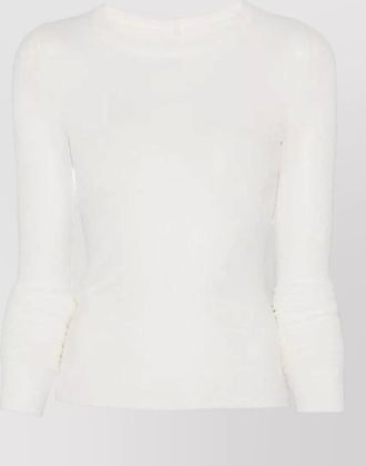 Rick Owens cropped rib crew neck long sleeve top
