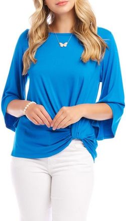 Karen Kane Flare Sleeve Twist Hem Jersey Top in Roy at Nordstrom, Size Medium