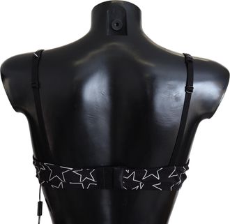 Dolce & Gabbana Womens Star-Print Cotton Bra Black Bodysuits