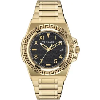 Versace Watches, male, Yellow, Size: ONE SIZE Greca Analogue Watch