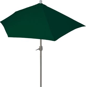 Hhg Nunca Usado] Sombrilla De Media Ca&ntilde;a Parla, Sombrilla De Balc&oacute;n, Poli&eacute;ster/aluminio Uv 50+ 3kg, 300cm Verde Sin Soporte