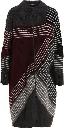 Stella McCartney Multicolor Striped Wool Knitted Coat