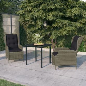 vidaXL Juego De Comedor De Jard&iacute;n 3 Piezas Marr&oacute;n Vidaxl