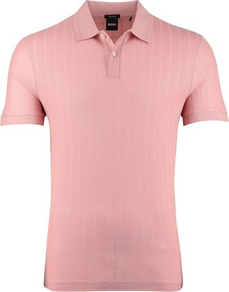 HUGO BOSS BOSS Black H-Parlay poloshirt roze strepen 2-knoops