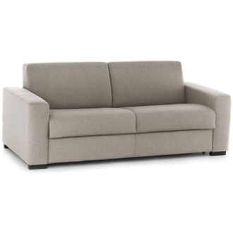 Dmora Talamo Italia - Divano fisso 3 posti Ayta, Sof&agrave; Soggiorno in tessuto imbottito, con Braccioli standard, 100% Made in Italy, Cm 220x95h90, Tortora
