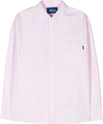 Awake NY Roze Katoenen Logo Shirt - Heren - Casual Overhemden - Roze - 2XL - Katoen - Overhemden