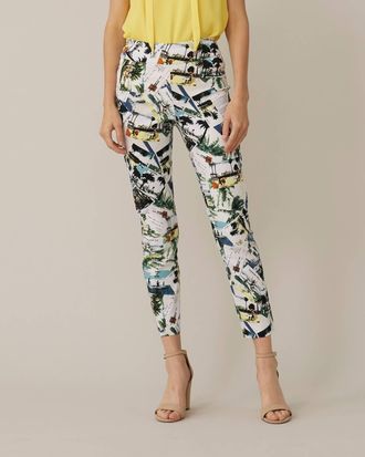 Joseph Ribkoff Lydia Crop Pant In White/multi