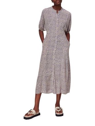 Whistles Dashed Leopard Midi Dress in Lilac/multi at Nordstrom, Size 14