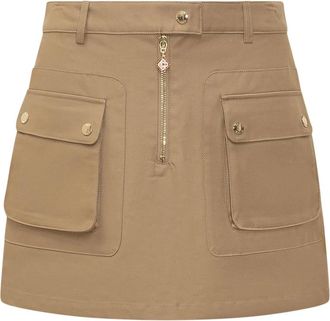 Casablanca Cotton Pocket Mini Skirt - Dames - Korte rokken - Beige - 2XS - Katoen - Rokken