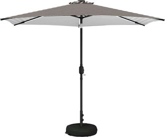 vidaXL Parasol De Jard&iacute;n Con Luces Led Y Base 300 X 300 Cm Poli&eacute;ster Vidaxl