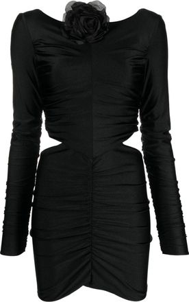 Giuseppe Di Morabito floral-appliqué cut-out minidress - women - Polyamide/Elastane - 40 - Black