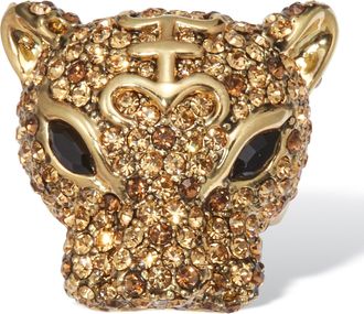 Palm Beach Jewelry 3.99 TCW CZ Yellow Gold-Plated Leopard Ring