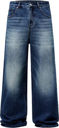 Generic Unisex Classic Straight Leg Denim Jeans, Cotton Blend Wide Leg, Mid-Rise Relaxed Fit, Multiple Washes Available, Five Pocket Design (UK, Alpha, XXL, R