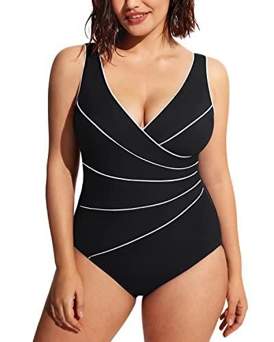 Delimira Femme Maillot de Bain Pièce Gainant pour Poitrine