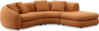 Castlery Fable Single Arm Sectional Sofa Right Facing Customized, Performance Boucle Rust, Spill Resistant, Ultra Deep Seats for Sofas by Castlery