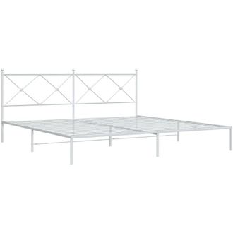 vidaXL Vidaxl - Estructura Cama Sin Colch&oacute;n Con Cabecero Metal Blanco 200x200cm