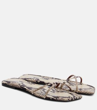 PARIS TEXAS Biarritz snake-effect leather sandals