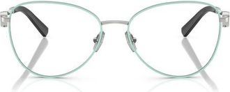 Tiffany & Co. 56mm Pilot Optical Glasses in Blue Silver at Nordstrom