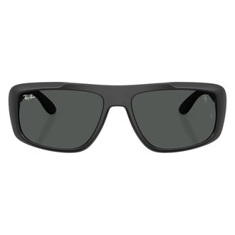 Ray-Ban Rechthoekige Zonnebril - Heren - Zonnebrillen - Zwart - 60 MM - Nylon - Accessoires