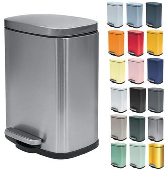 Spirella Spirella - Cestino Per Bagno A Pedale Modello Akira - Acciaio Inossidabile Di Alta Qualit&agrave; - Chiusura Silenziosa Easy-close - Argento Satinato - 5l - 