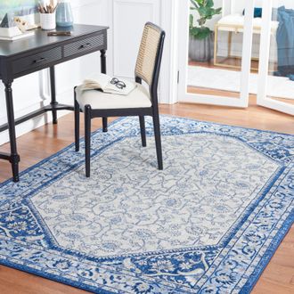Safavieh Brentwood Machine Made Area Rug, Blue / Ivory Traditional Style Easy Care